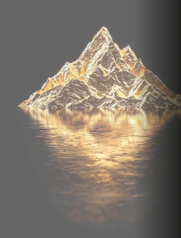 золотой айсберг в океане